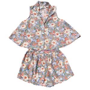Victorias Secret gold label Shirt Floral Swing top and shorts pajama set, Size S